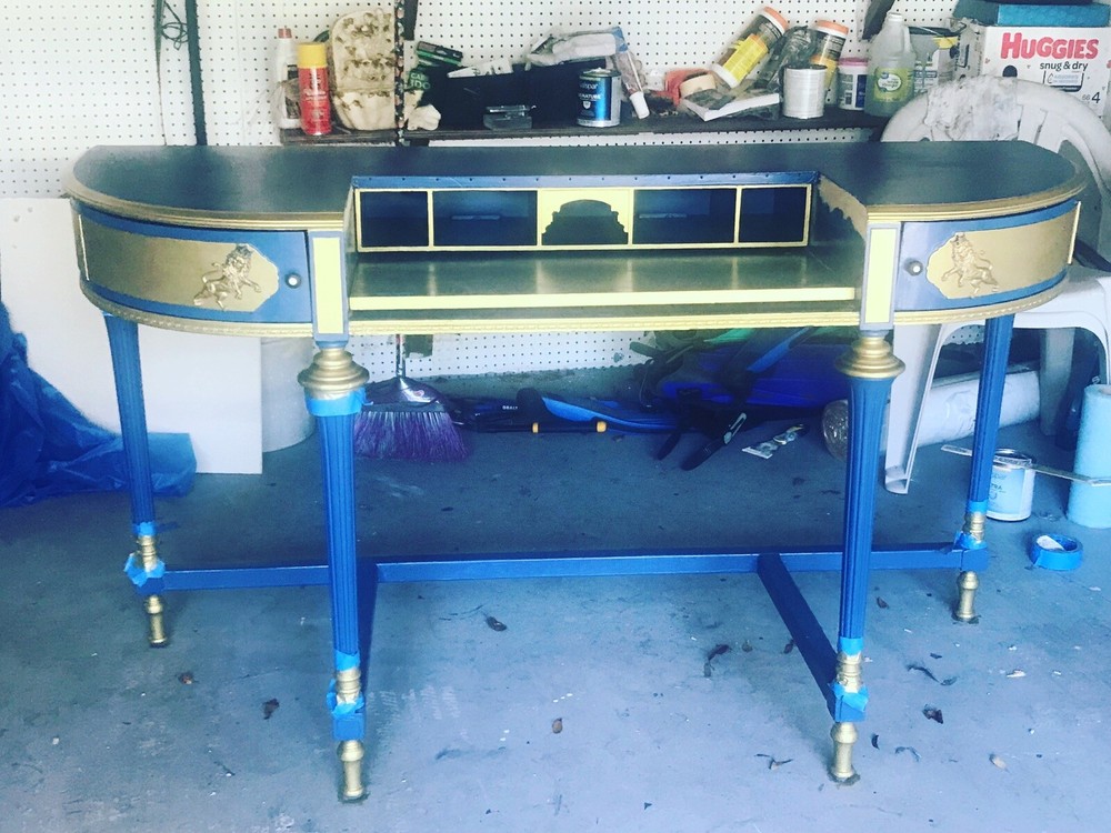 Antique desk Refinished Approximately Two Centuries Old. New Bottom Base