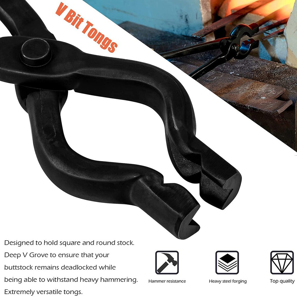 Knife Making Blacksmith Tongs Set Starter Beginner Bladesmith Tool Anvil Forge