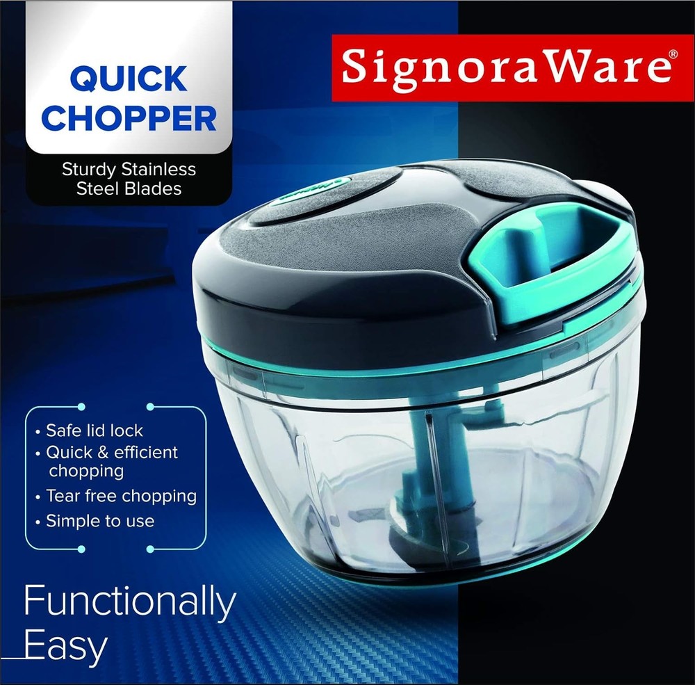 SIGNORAWARE Manual Food Processor, Vegetable Chopper -Easy Pull Hand String- Por