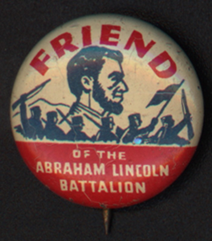 NEW - REPRO - Anti Fascist Spanish Civil War Friend Abraham Lincoln Brigade Pin