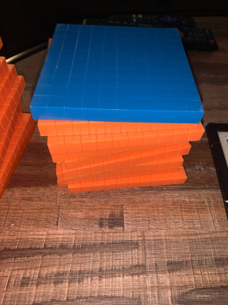 Math Manipulatives Multiple color Base 10 Blocks tens, flats
