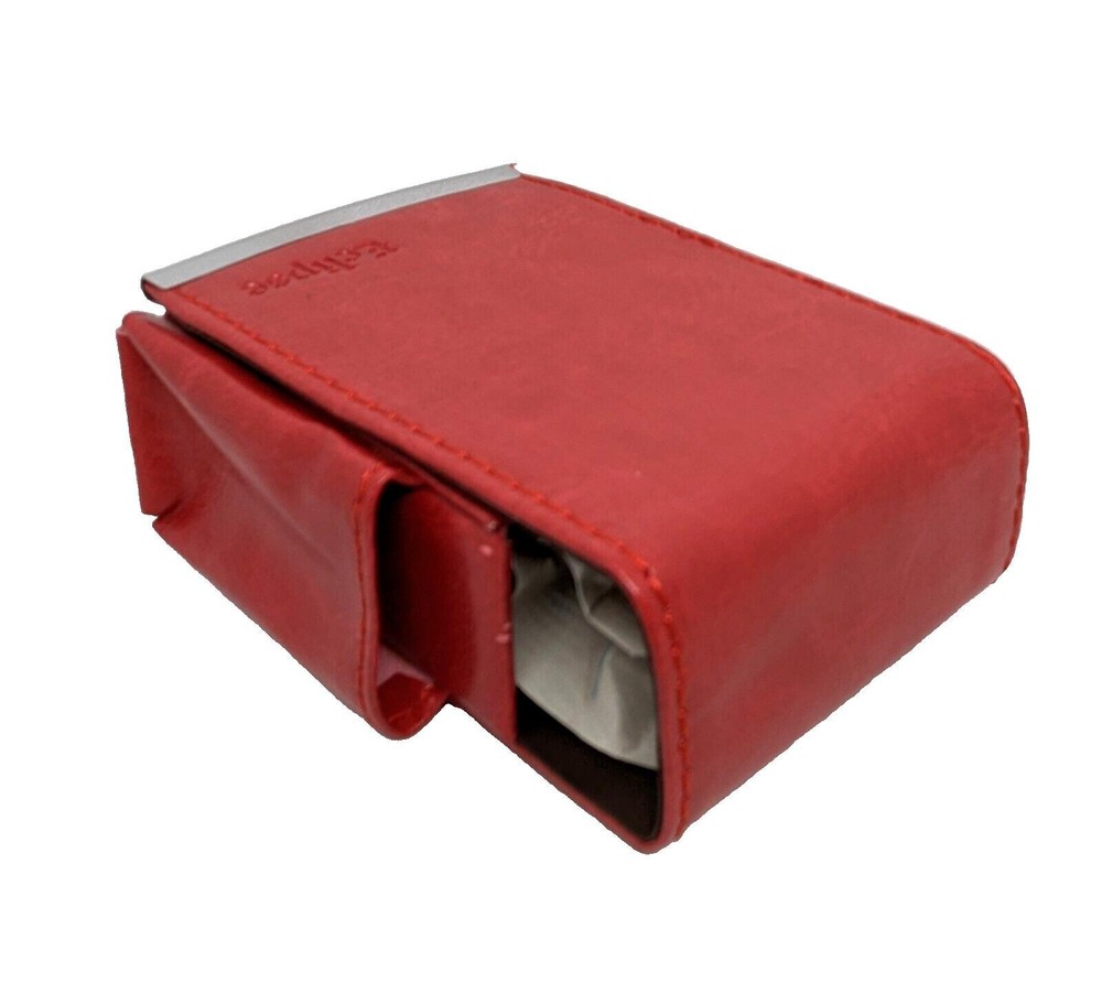 Eclipse Red PU Leather Wrapped Full Flap Kings Size Cigarette Pack Holder