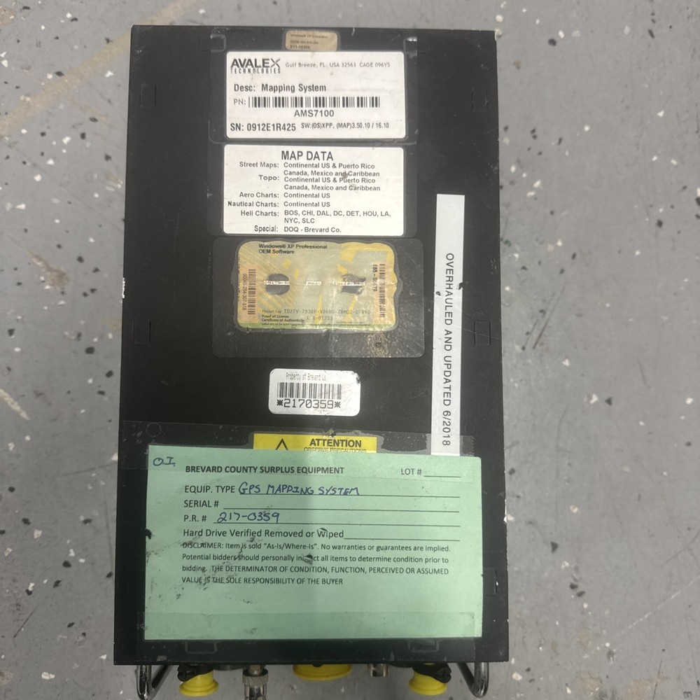 AVALEX TECHNOLOGIES MODEL AMS7100 DIGITAL HELICOPTER MAPPING SYSTEM