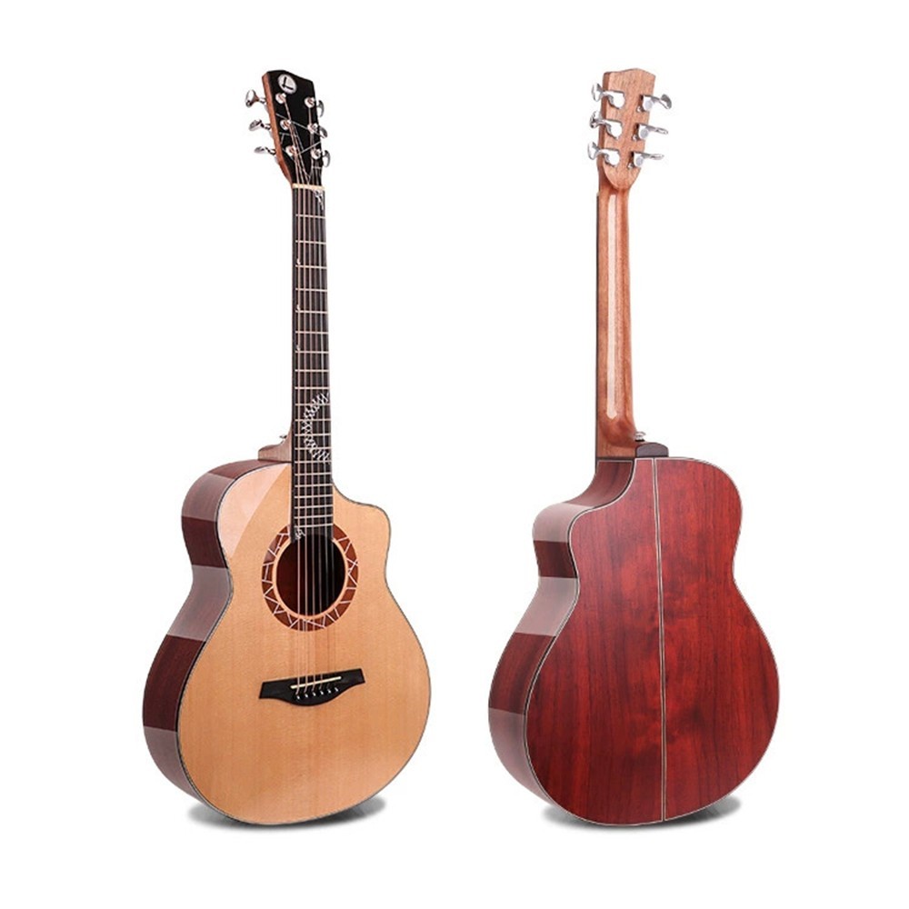 36-inch All-Solid Acoustic Guitar with Solid Spruce Top and Solid Rosewood Back