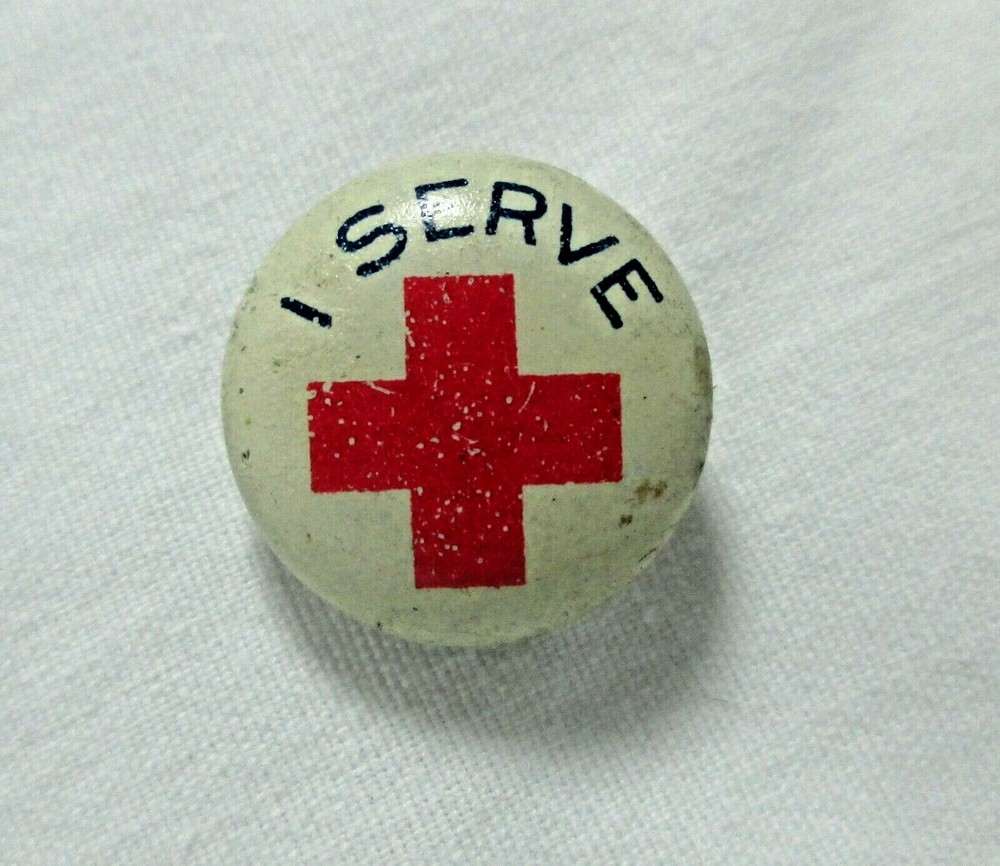Vintage Red Cross Pin