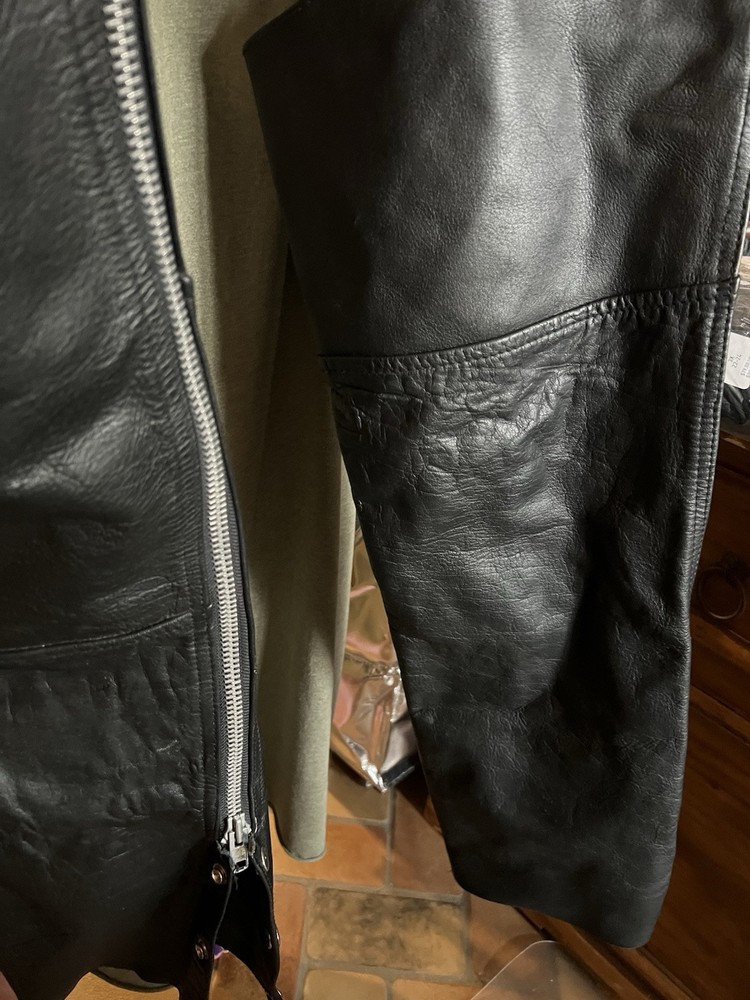 black leather chaps