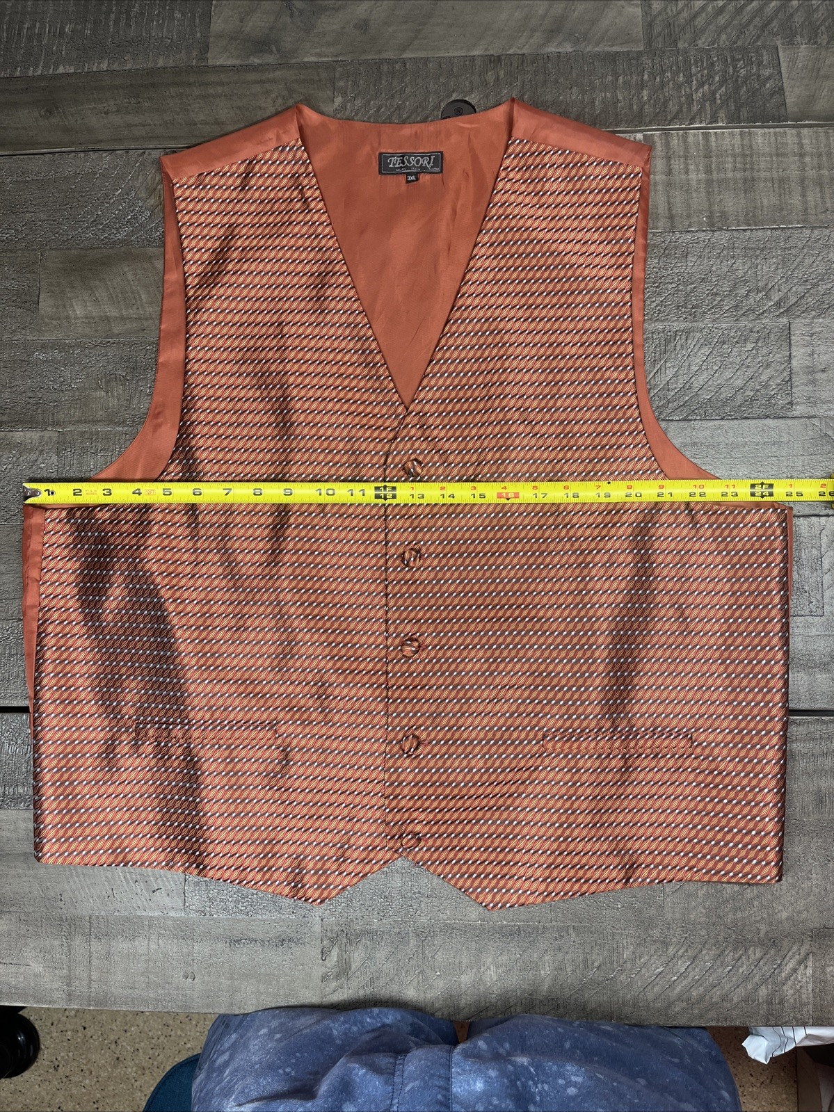 Tessori Milan Italy Vest Men's 3XL 5 Button Formal