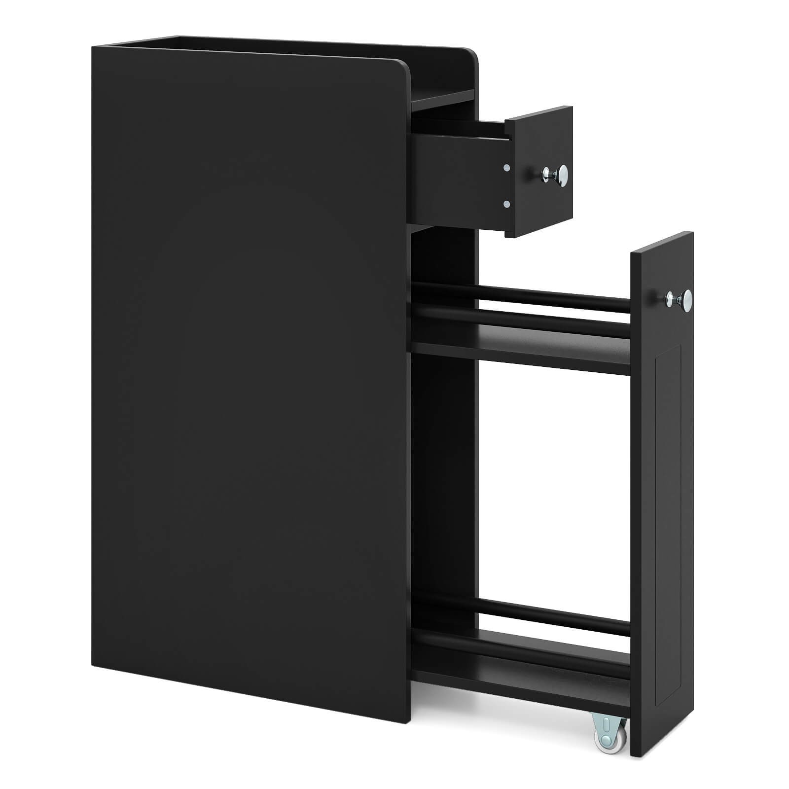 Small Bathroom Storage Cabinet 4-Tier Narrow Toilet Side Storage Cabinet