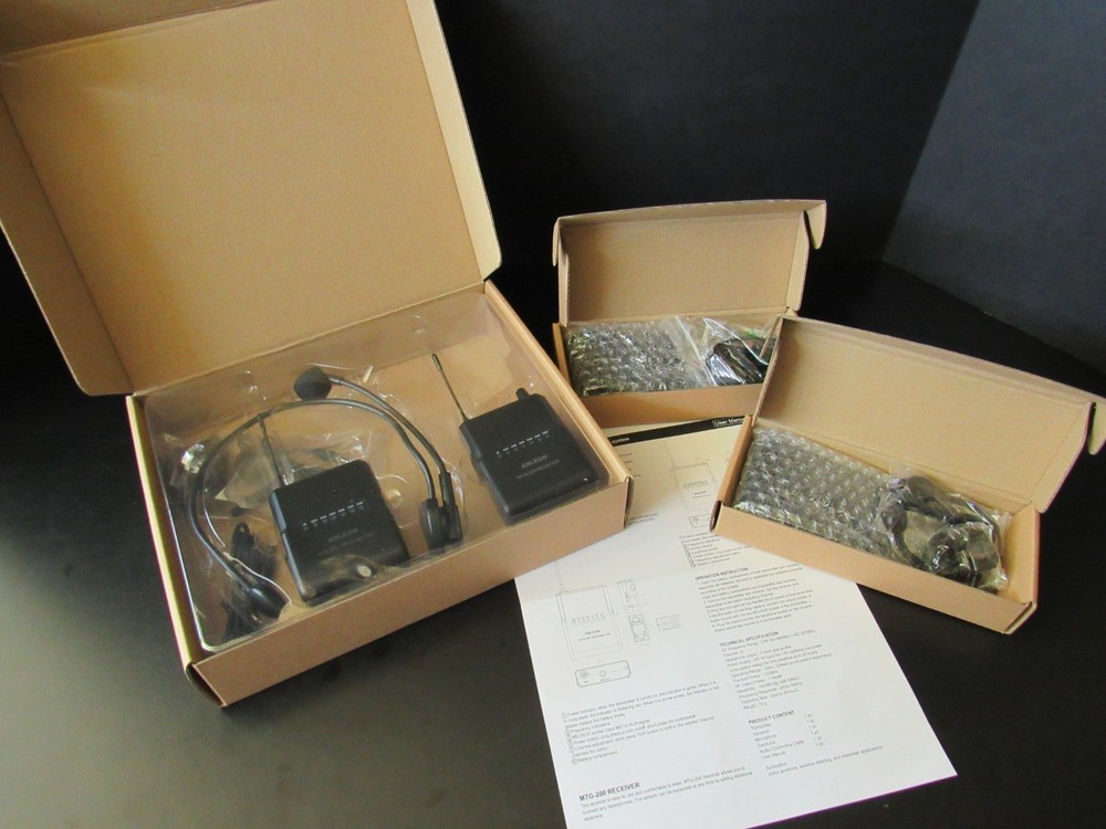 ANLEON MTG-200 Wireless Tour Guide & Language Interpretation System-3 Receivers