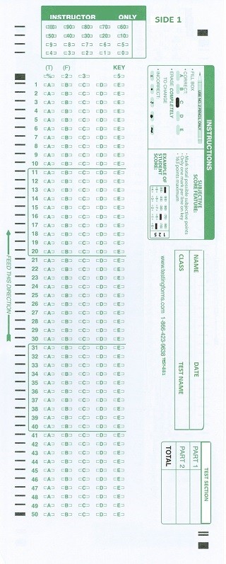 TEST-100E Scantron 882-E 881-E 889-E Compatible Testing Forms (500 Pack)