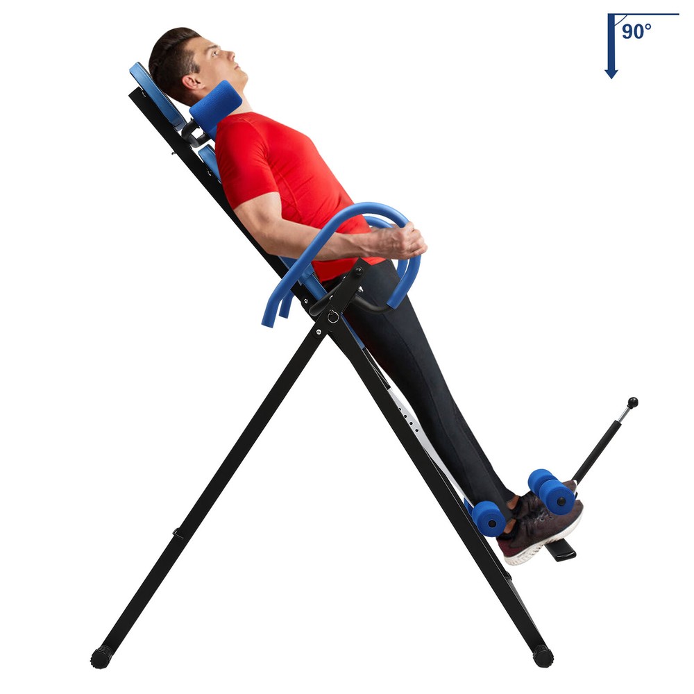 Foldable Inversion Table for Back Pain Relief, Adjustable Stretcher, 330LBS