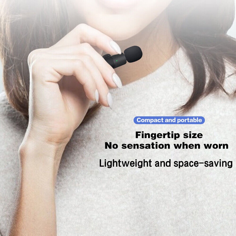 2 Pack For iPhone Lavalier Microphone Wireless Audio Video Recording Mini Mic