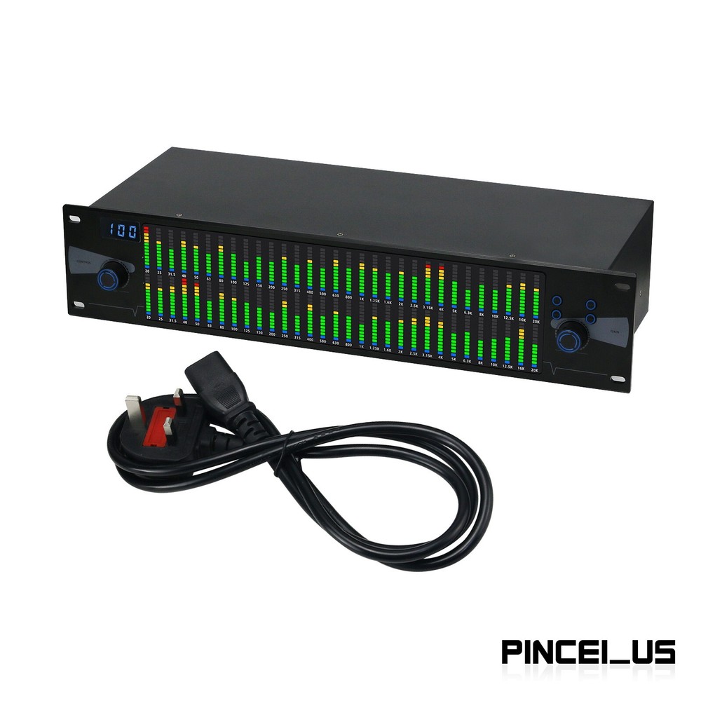 Professional Graphic Equalizer Digital Equalizer Dual 31-Band Spectrum Display//