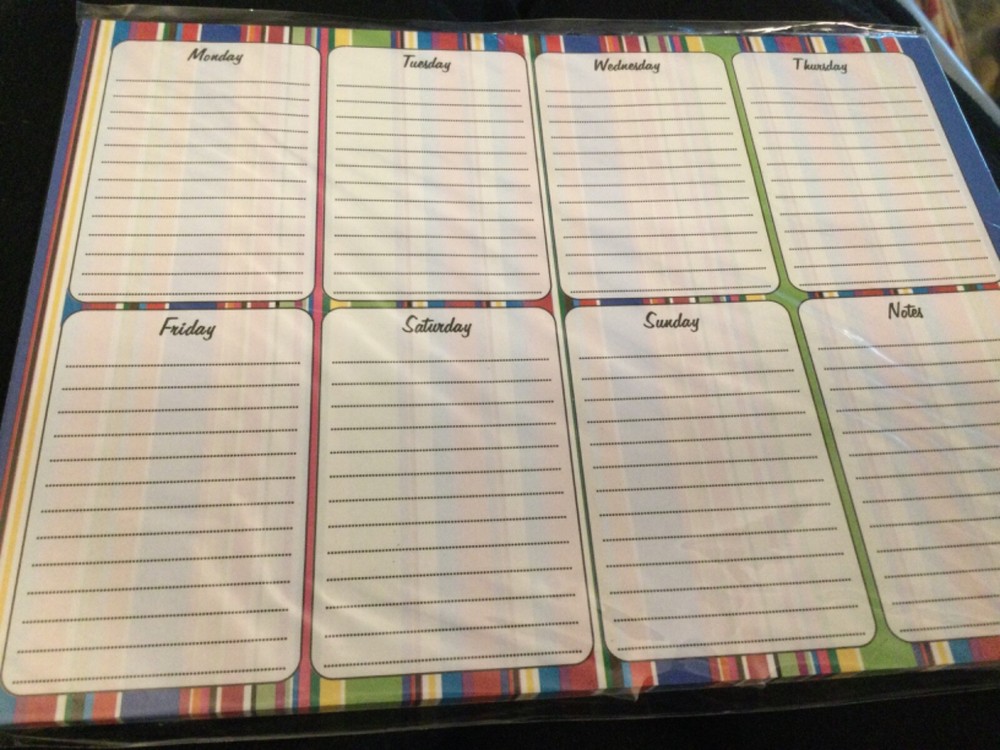Studio 18 Magnetic Weekly Planner Stripes New NIP Notes Pad Daily blocks notes