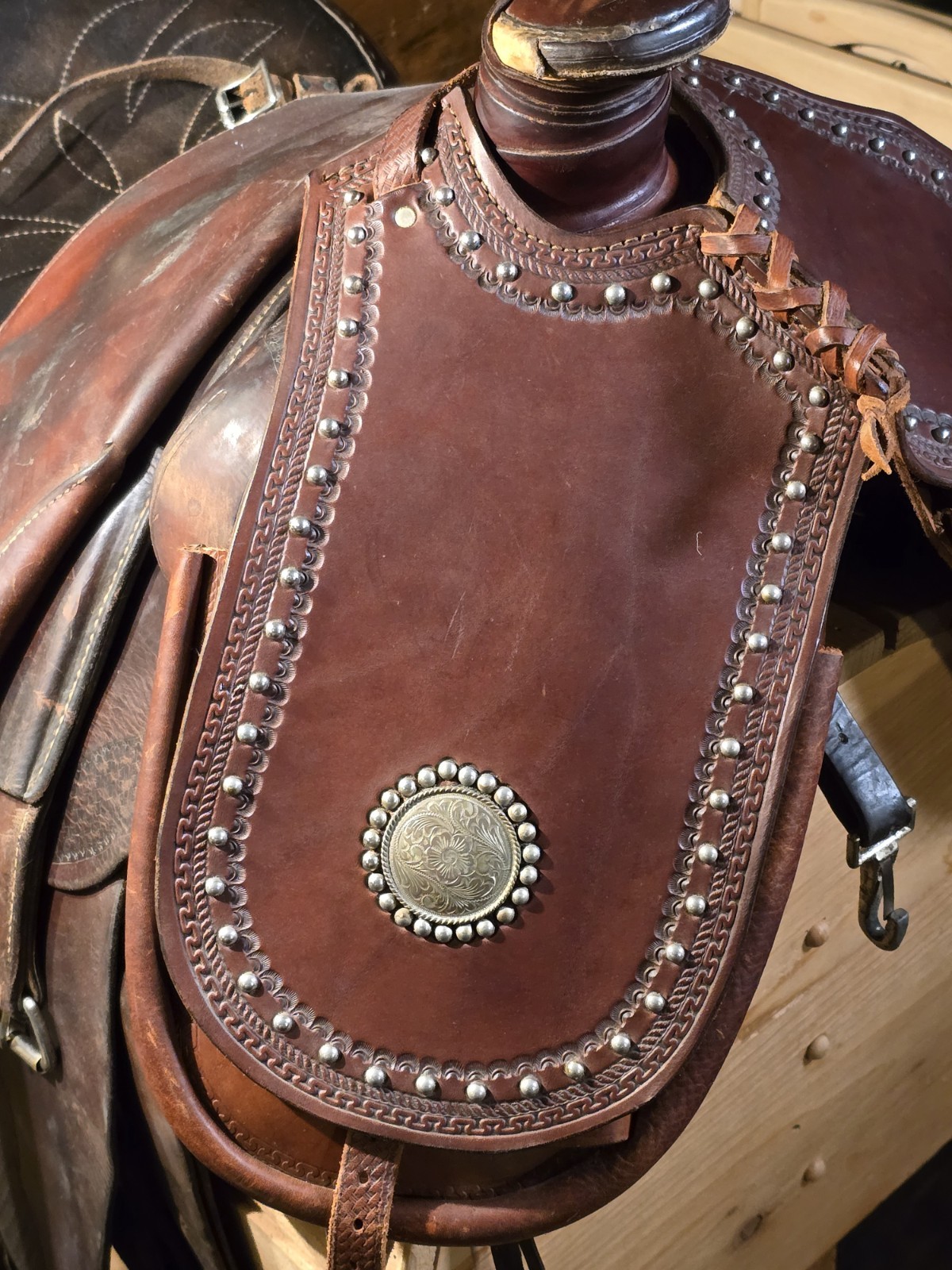 Vintage Cantle Saddle Bags With Sterling Accents Adjustable