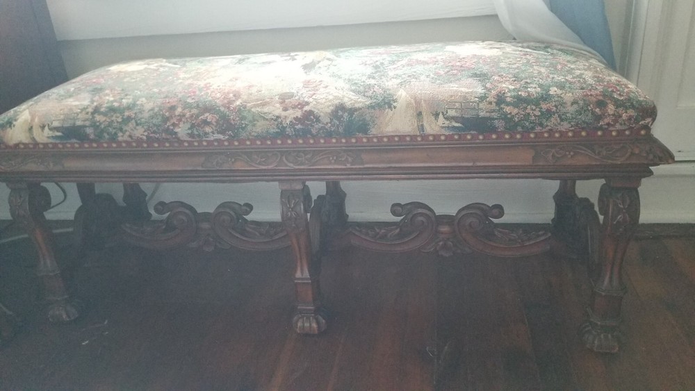 Antique fireside or window seat  bench.