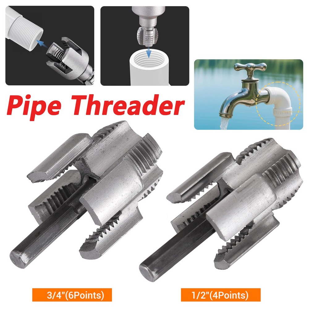 1/2"(4Points)+3/4"(6Points) PVC External Pipe Threading Carbon Steel Tool Kit