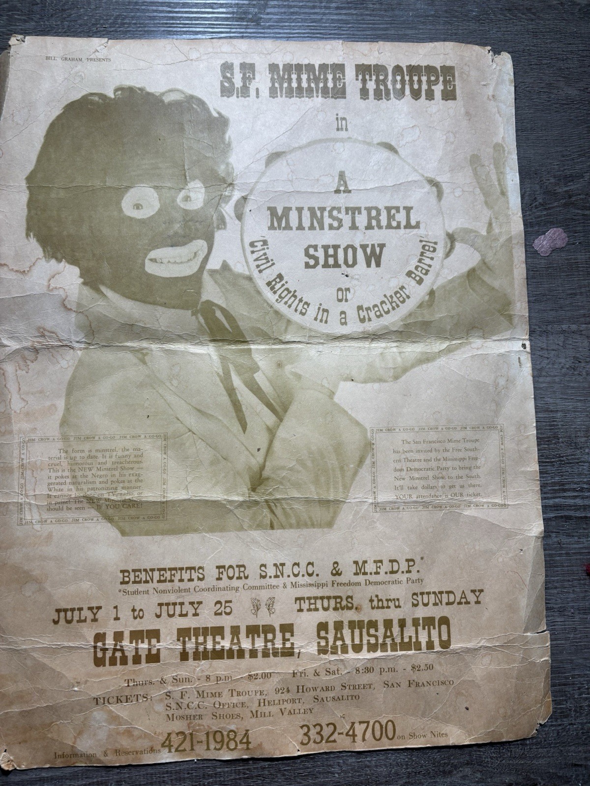bill graham Presents A Minstrel Show Civil Rights In a Cracker Barrel Original