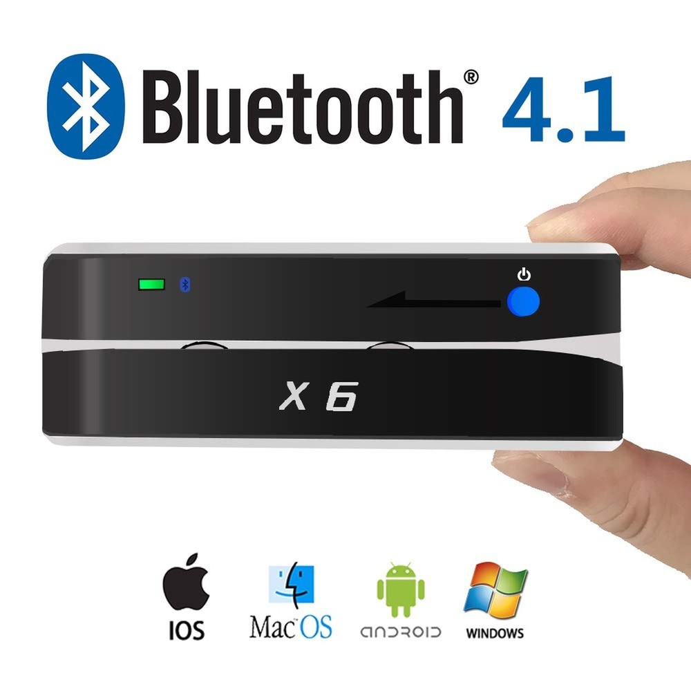 X6BT Bluetooth Mag VIP Card Reader Writer USB 3 Tracks Swipe Encoder