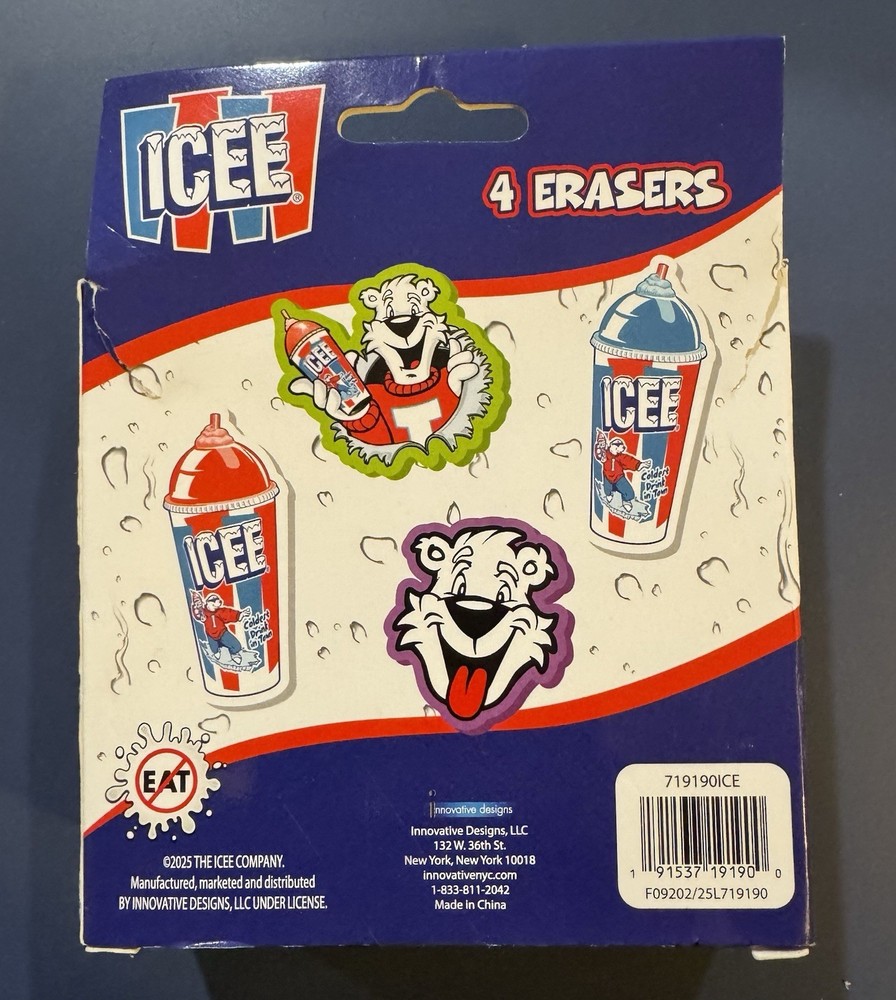 Icee Eraser 4 Pack New In Box