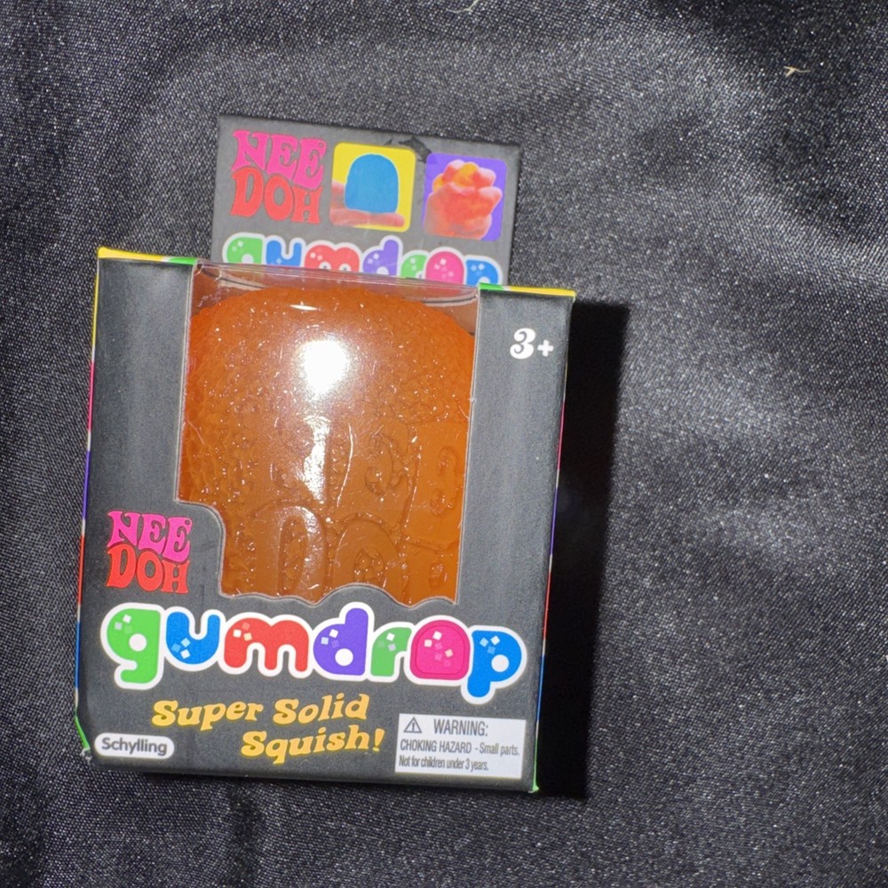 Nee Doh Gumdrop | Super Solid Squish Needoh Gum Drop | ORANGE