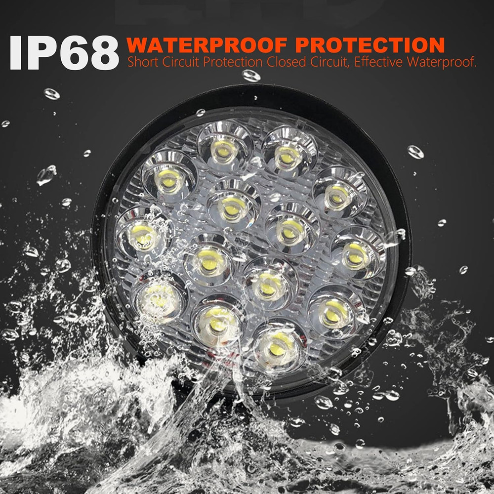 Fit for LED Forklift Front Light 12V Loader Headlight Excavator 4'' Work Light