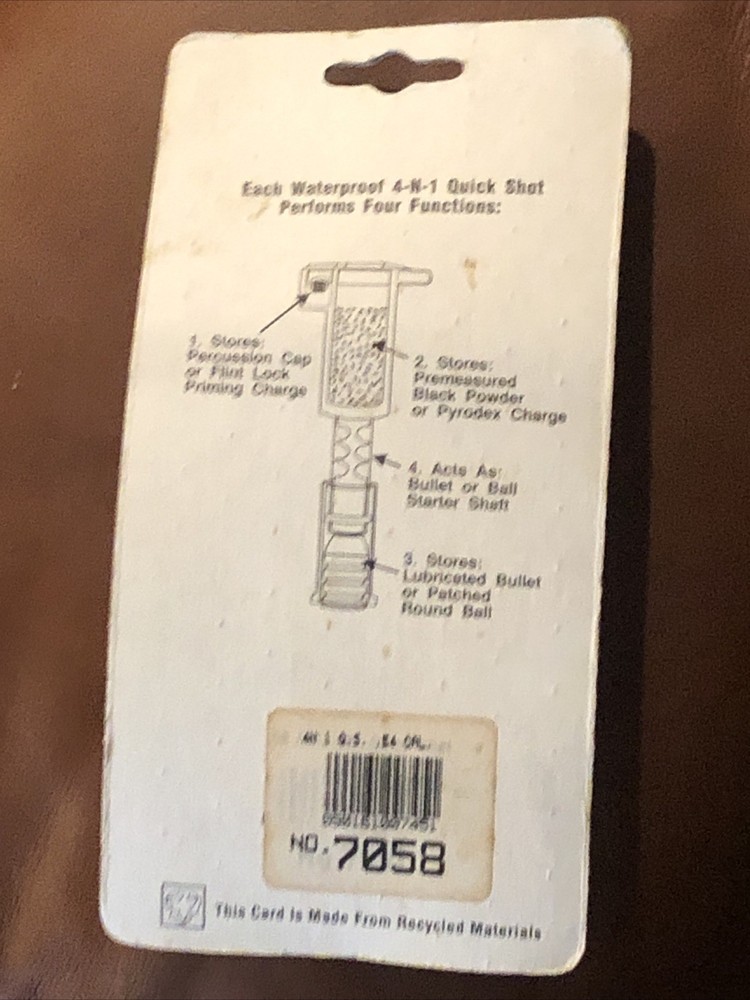 TC 54 Caliber Flintlock Cap Lock Muzzleloader Quick Load Tubes #7058 2 per pack