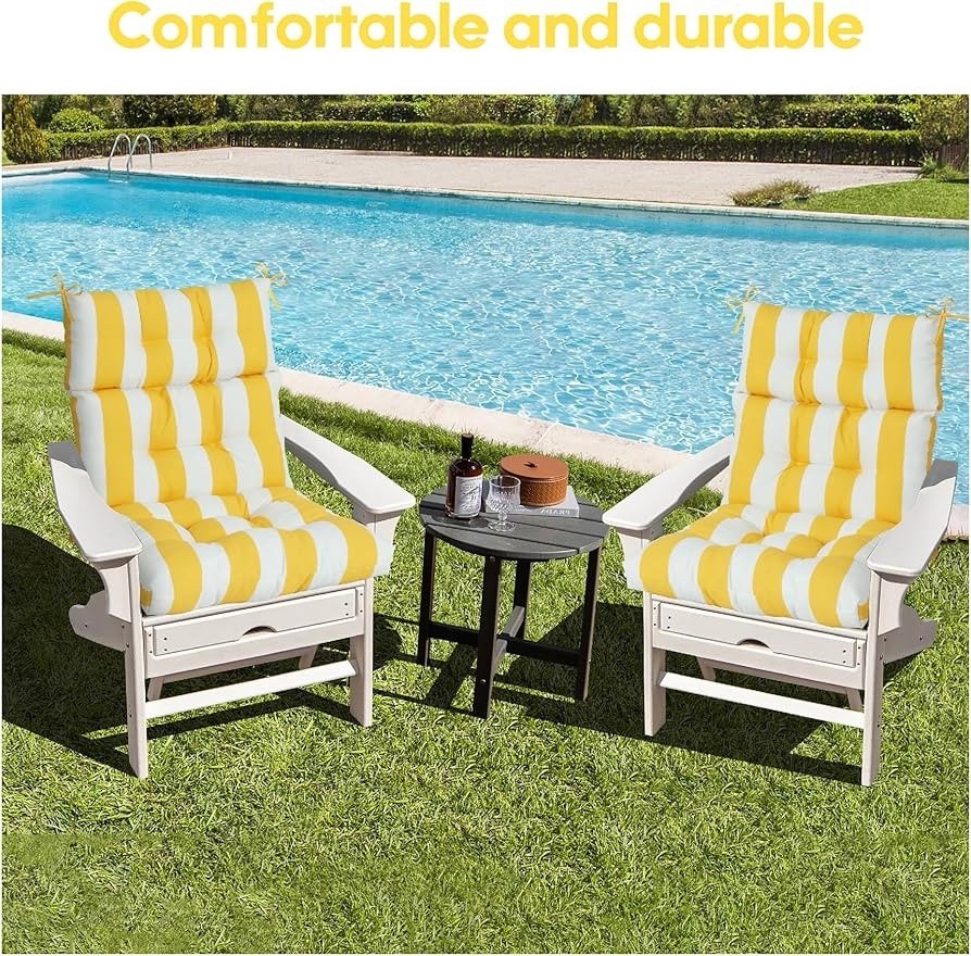 Only choice High Back Adirondack Chair Cushion Set of 2-44”x 22”x 4” Waterproof