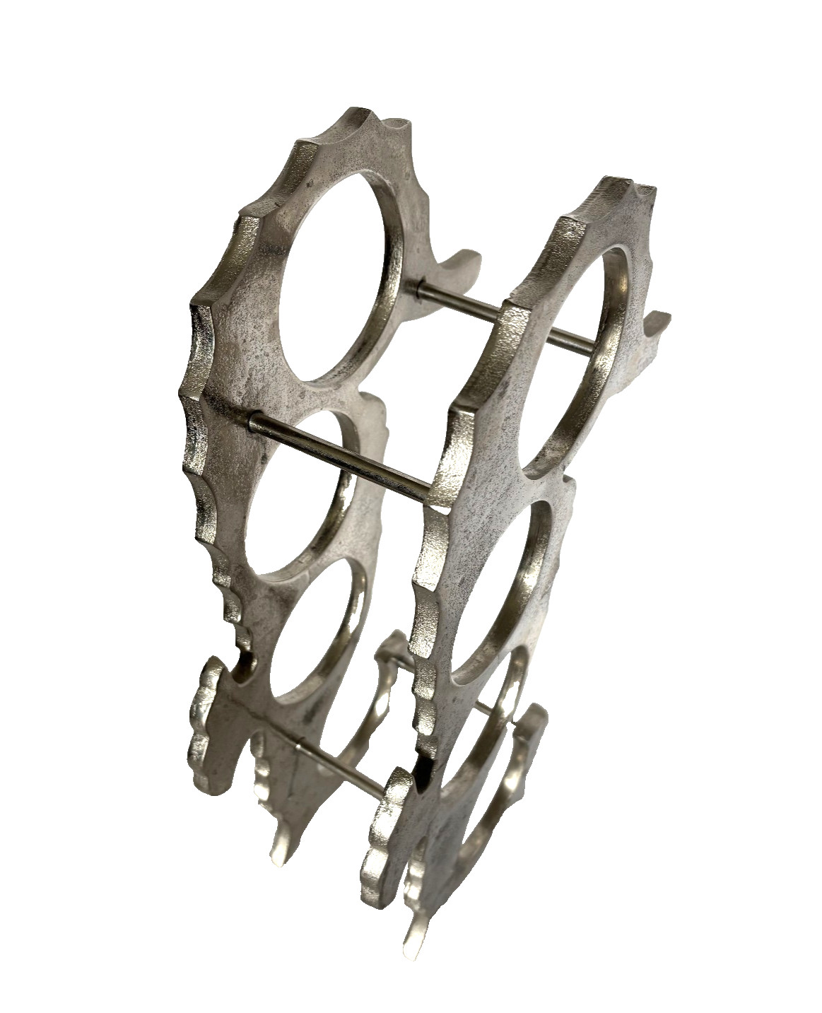 Cast Aluminum Seahorse 4 Bottle Wine Rack 18" Tall