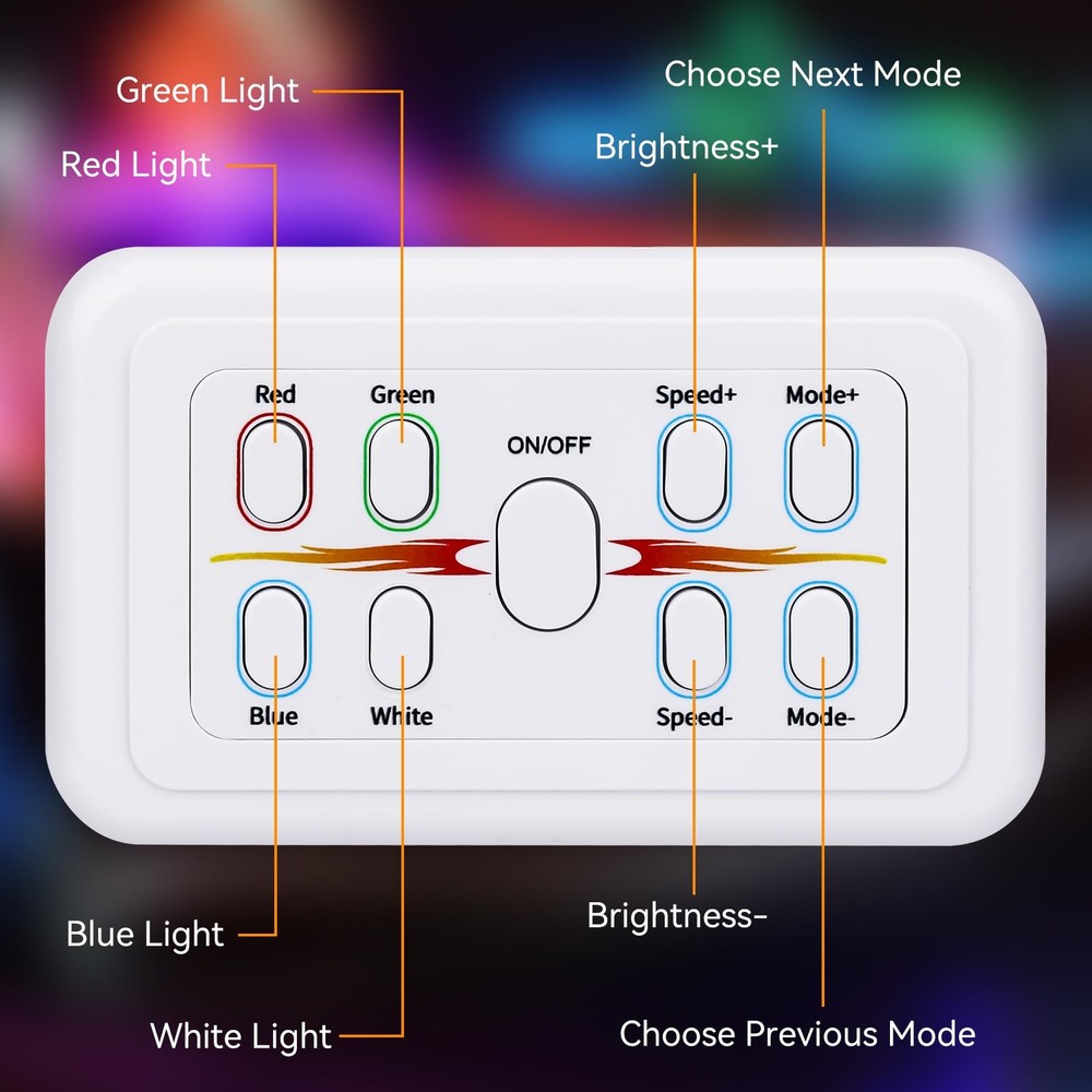 RGBW LED Light Controller, 4 Channels LED Switch Dimmer RGBW Controller Wall ...