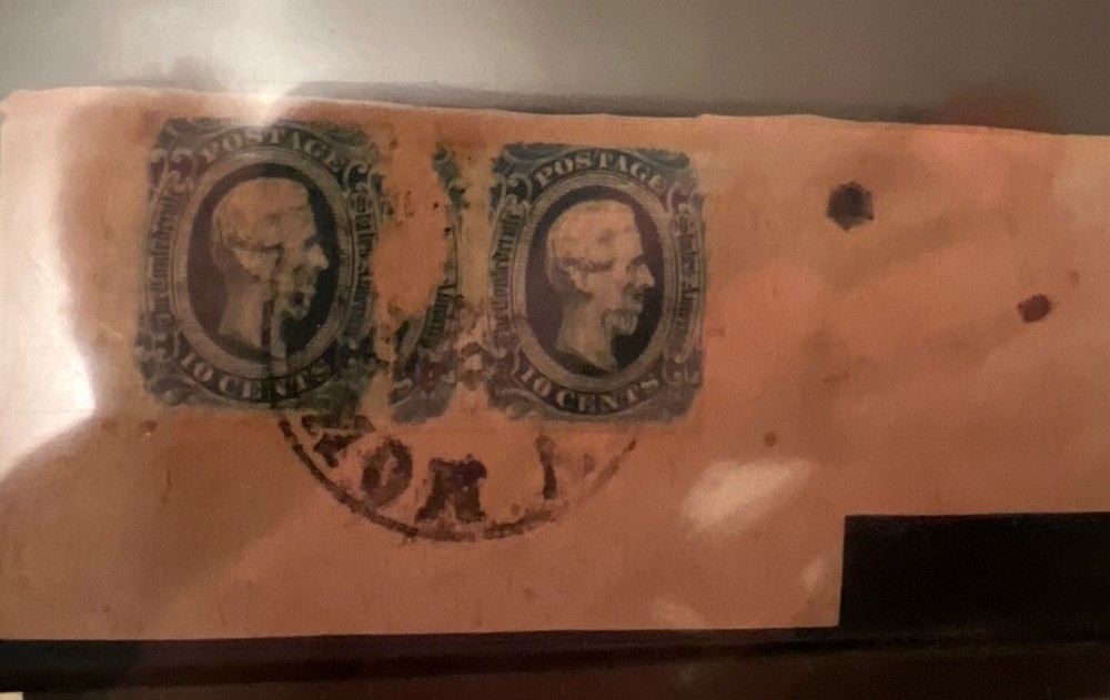 Confederate Scott #12 Pair on Piece Used With Certificate Alabama Postmark