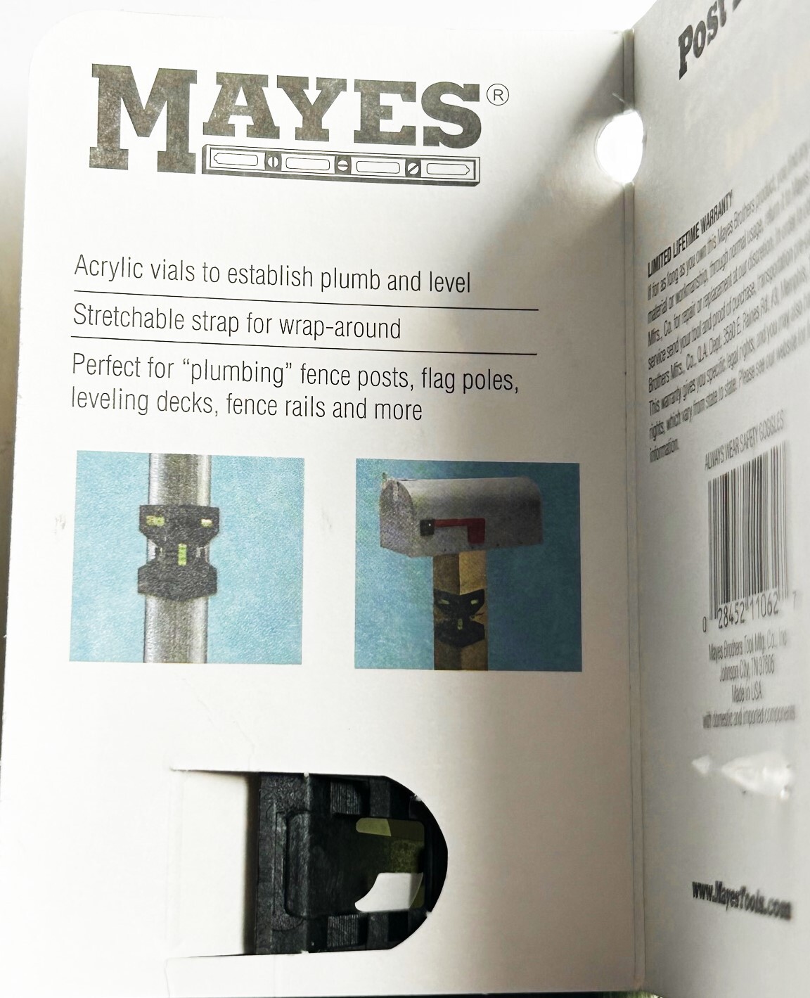 MAYES POST LEVEL PLUMB FENCE POST AND RAILS FLAG POLES DECKS #11062 USA MADE