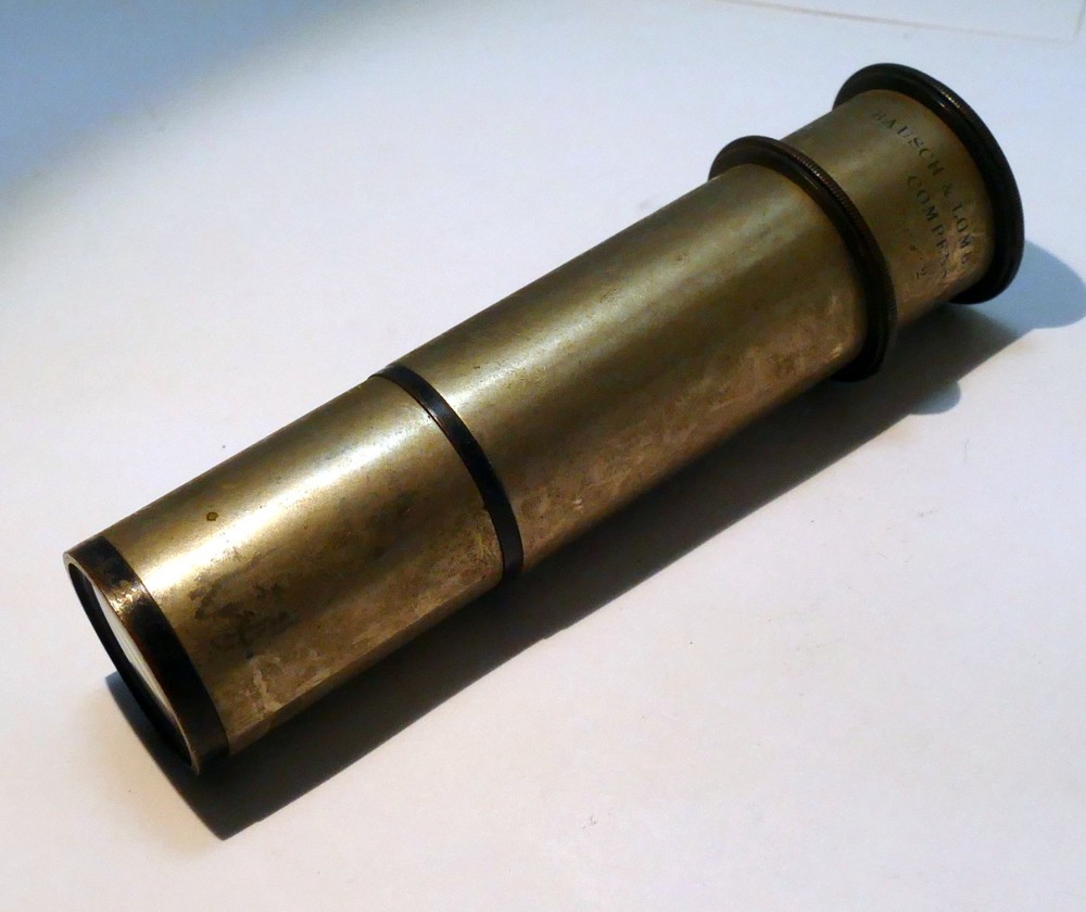 Bausch & Lomb Microscope Compensating 2 objective eyepiece brass antique 1"