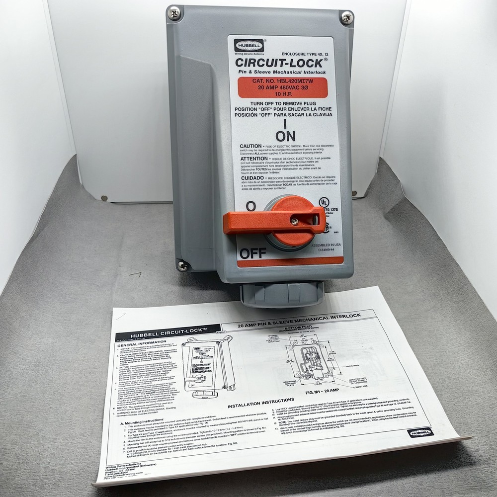 Hubbell Mechanical Interlock Device HBL420MI7W #CA
