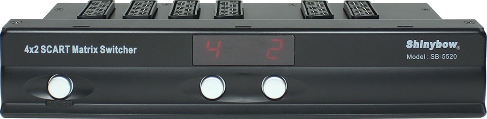 4x2 SCART MATRIX ROUTING SWITCHER Selector Switch w/ AUDIO NEW