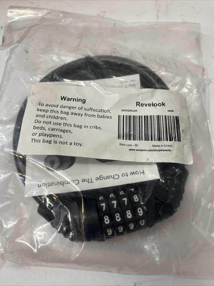 Bike Lock, Combination, Cable,