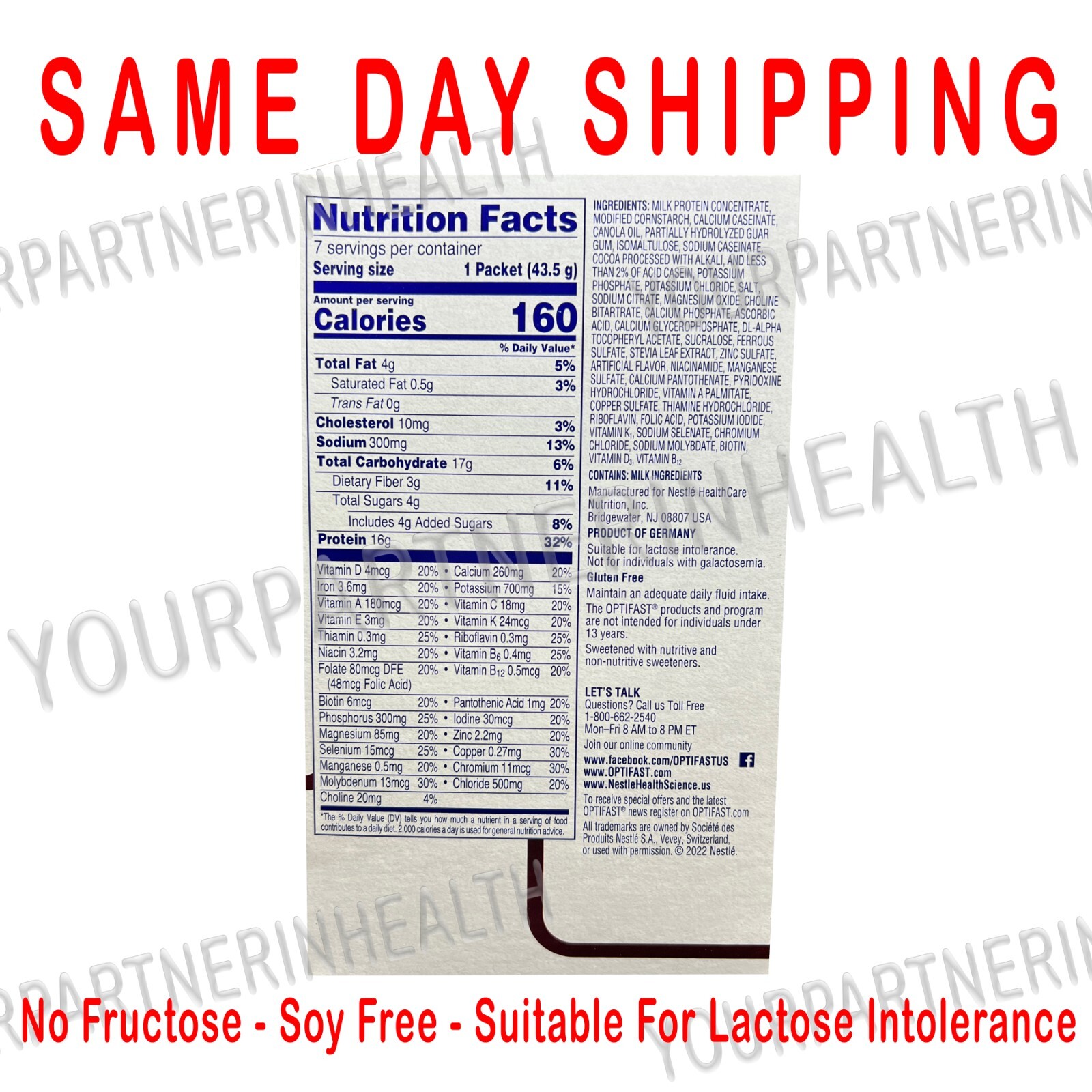 OPTIFAST 800 POWDER SHAKES | CHOCOLATE | 70 SERVINGS | MIX | NEW FORMULA