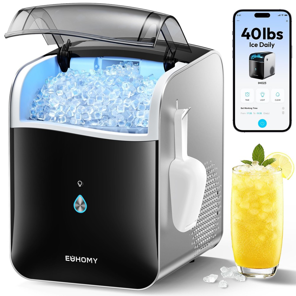 Smart Nugget Ice Maker Countertop, Pebble Ice Maker Machine with APP Control,...