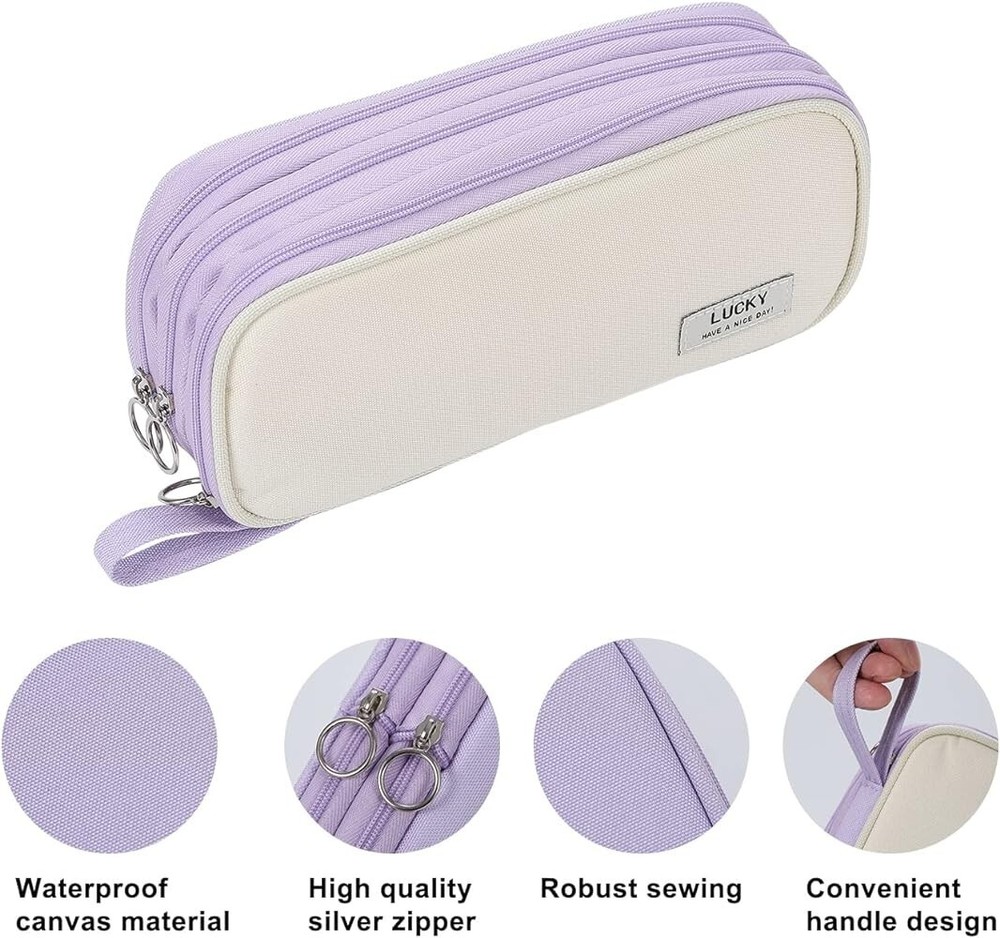 big pencil storage case purple
