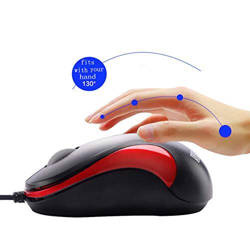USB Mouse 2 Pack Computer Mouse Ergonomic Optical Wired Mice for Office and H...