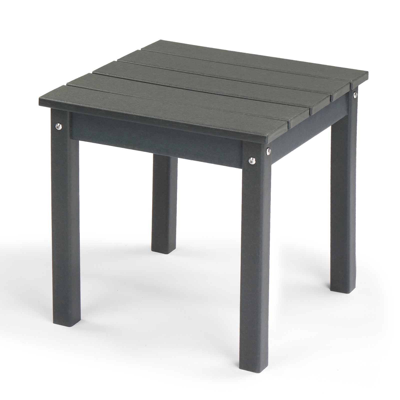 In/Outdoor 2-Tier Square Small Side HDPE End Storage Table, Weather Resistant