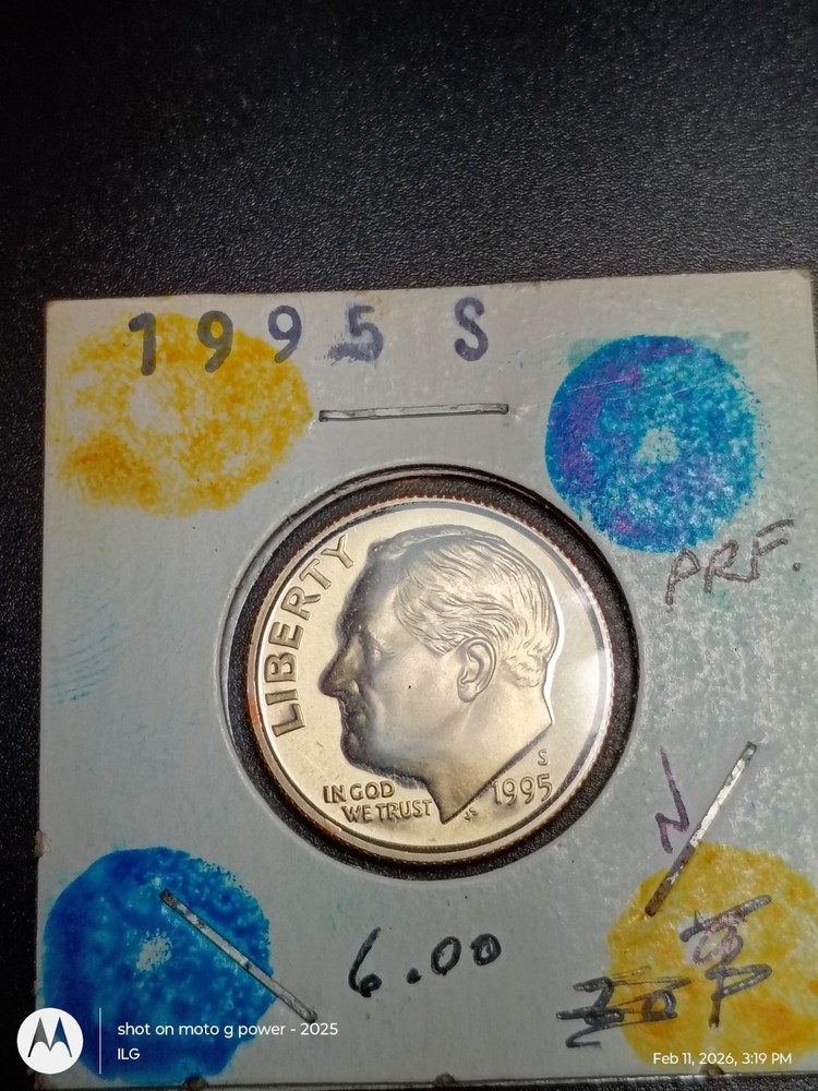 1995-S Roosevelt Dime Proof - San Francisco Mint - Mirror Finish Gem