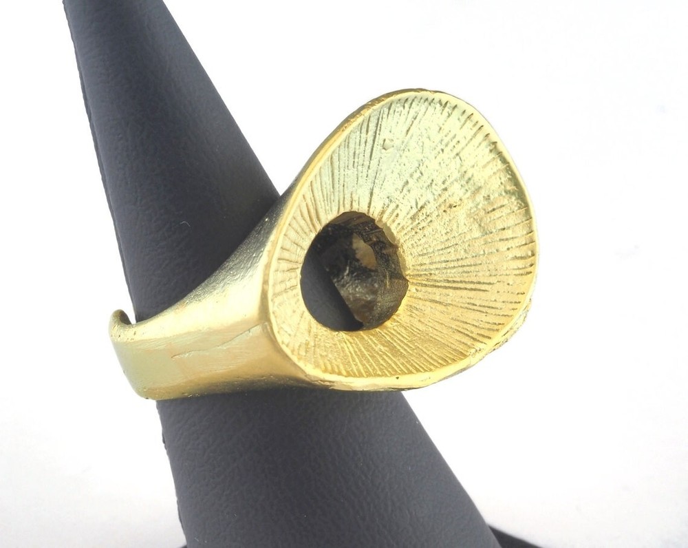 Adjustable Ring Matte Gold Plated Brass (16mm 5US inner size) 3074