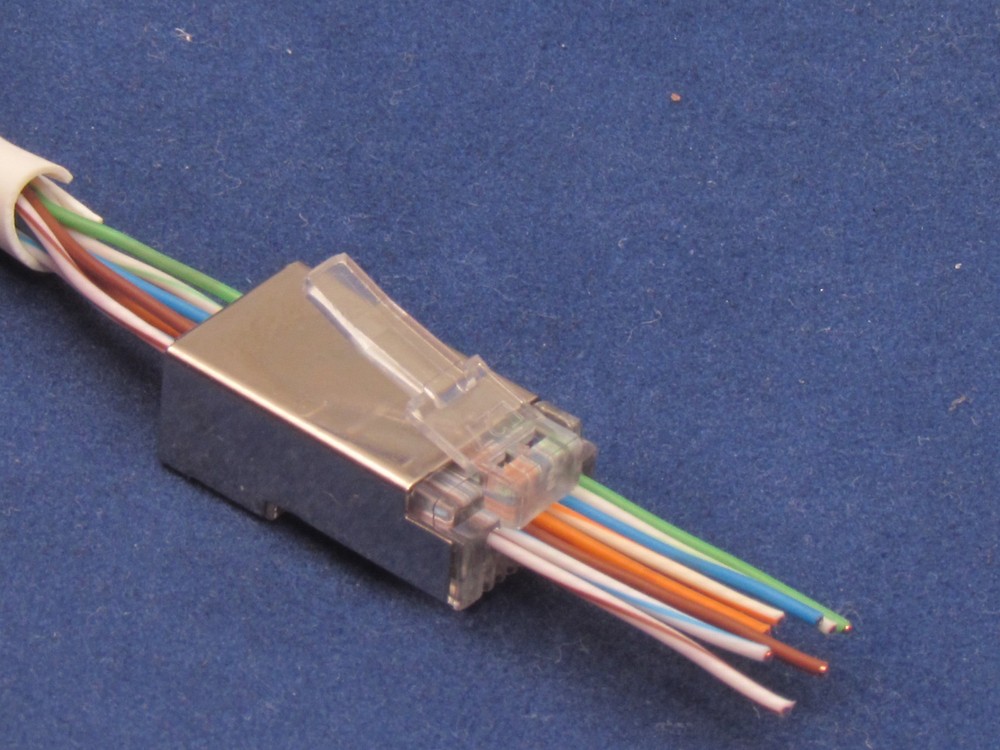 100 RJ45 Network Shielded Modular Plug CAT5e 8P8C Connector End Pass Through