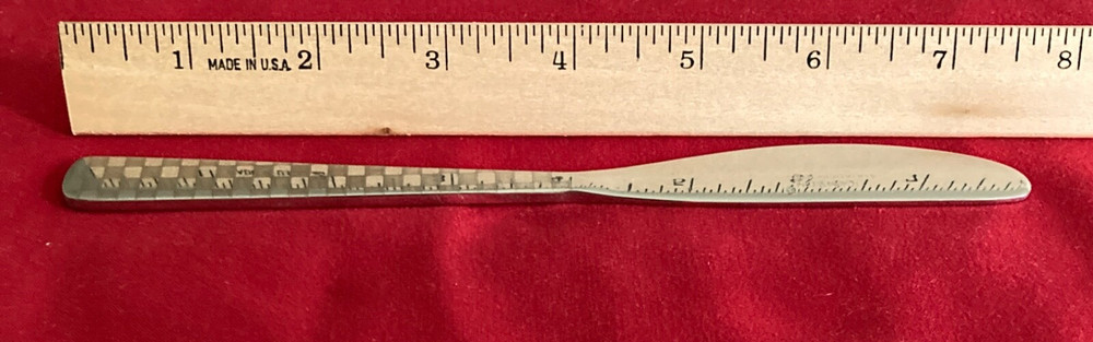 Ramson Unknown Pattern Checkered Dinner Knife 7 1/2" Stainless Steel Flatware