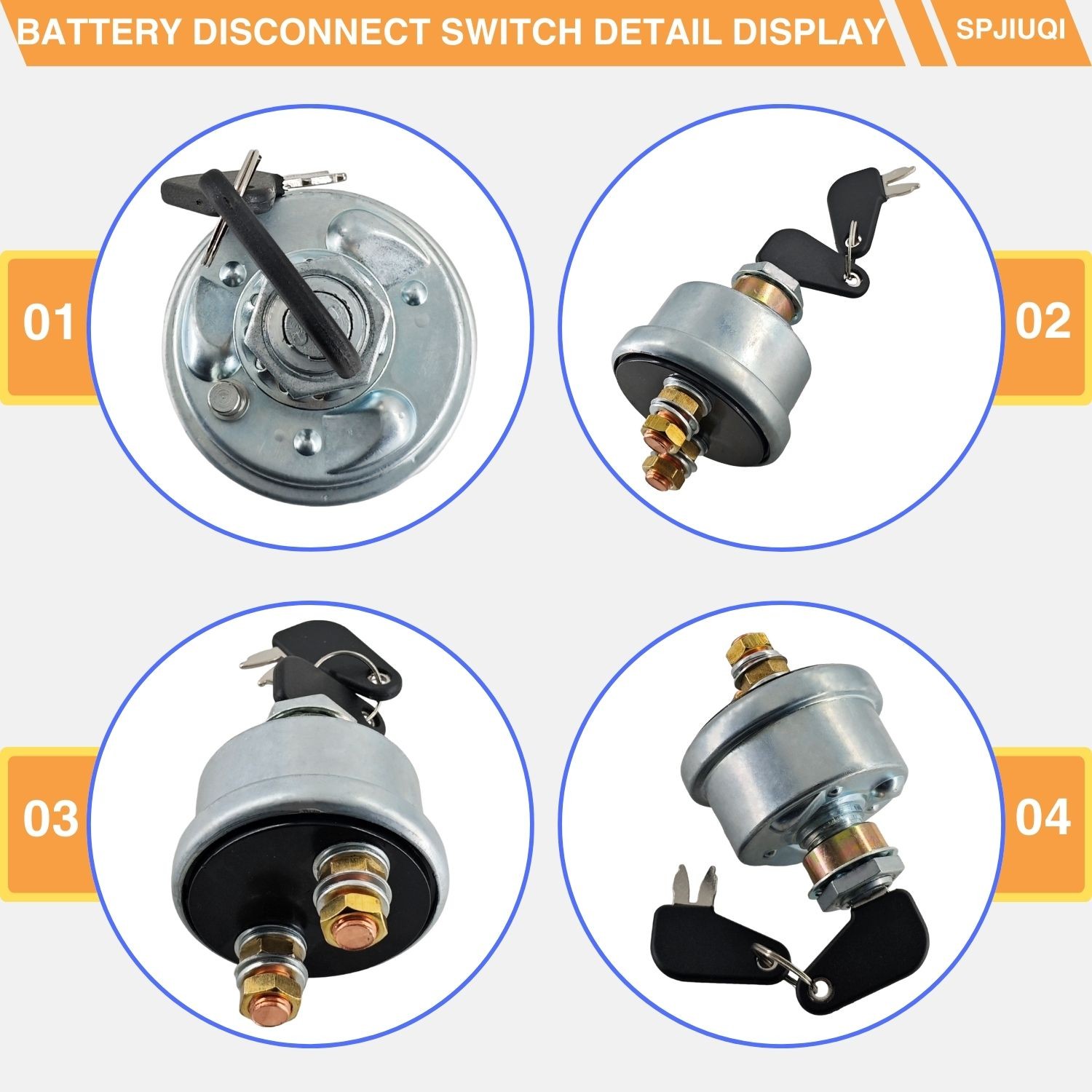 12V Master Battery Disconnect Switch 7N0718 w/Key for Caterpillar Cat Excavators