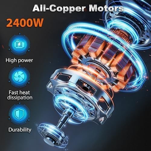 Concrete Cement Electric Mixer Machine 2400W with 6 Adjustable Speed, Handheld E