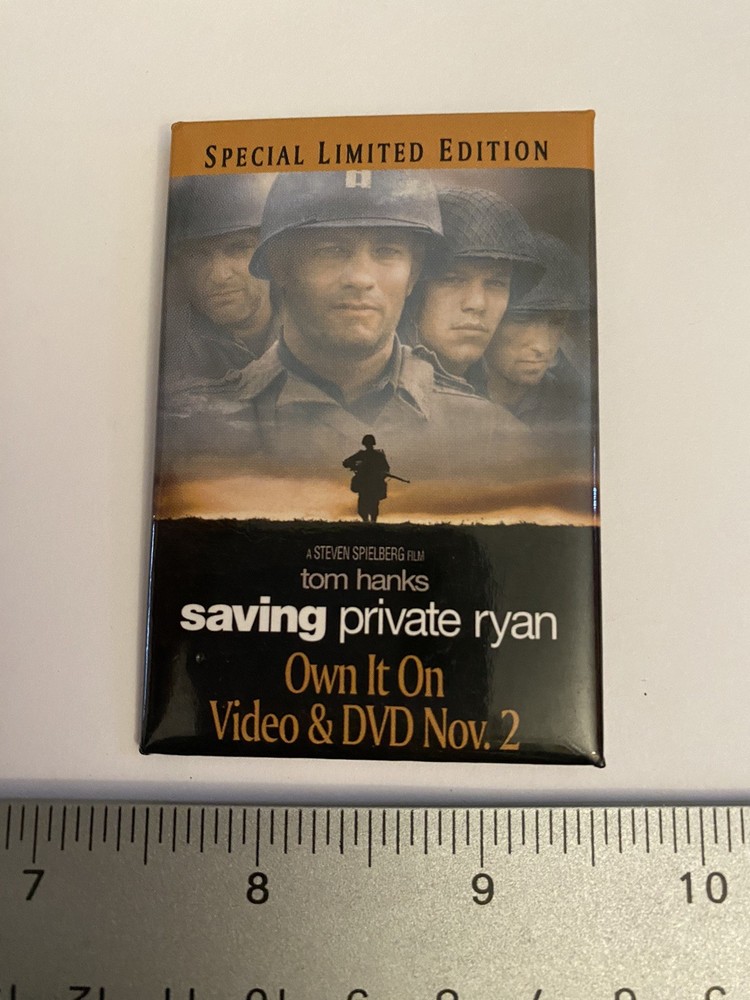 Saving Private Ryan On Video & DVD Pin Back Button P139