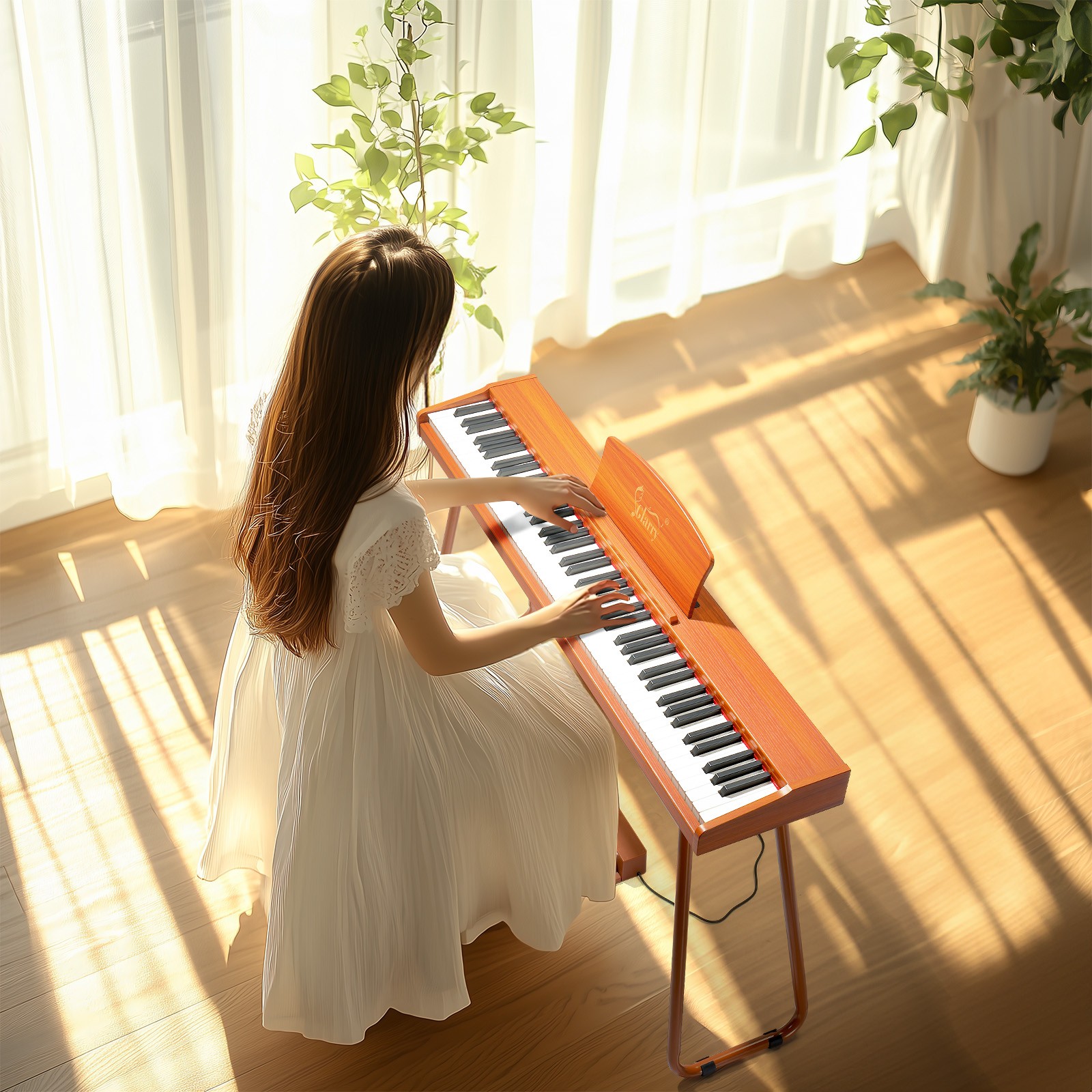 Glarry 88-Key Semi-Weighted Digital Piano with Stand and Pedal