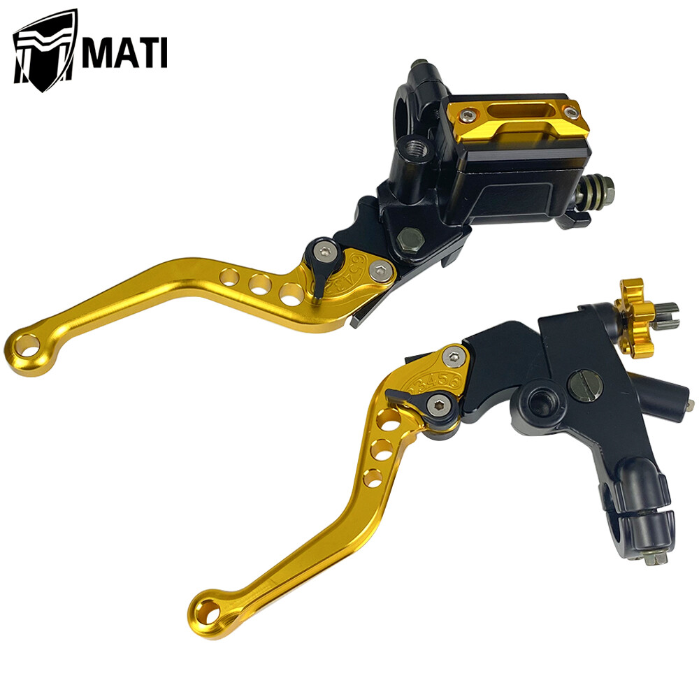 Universal 7/8'' Motorcycle CNC Brake Clutch Master Cylinder Reservoir Lever Set